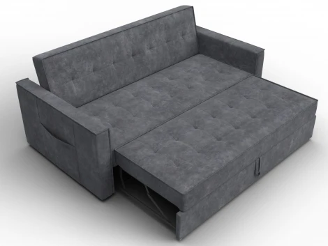 Диван прямой Лига-104 (160) (ЛДСП,Брус,Фанера,Велюр/Темно-серый) Лига Диванов 134880