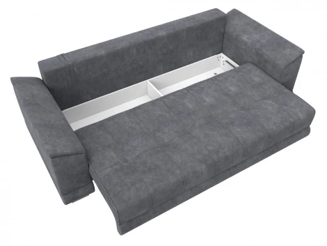 Диван прямой НордСтар НПБ (ДСП,ЛДСП,Брус/Пластик,Металл/Велюр/Темно-серый) Лига Диванов 133192