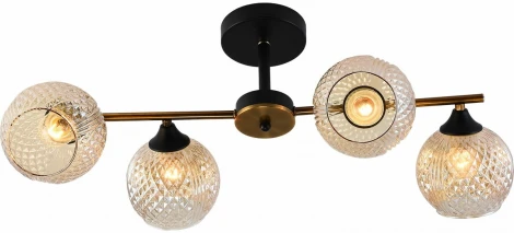 Потолочная люстра на штанге Reluce 11341-0.3-04 GOLD BRONZE+BK (220V, шар)