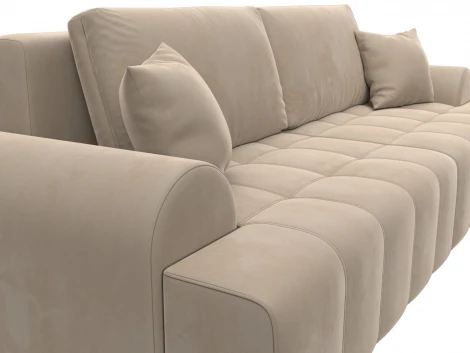 Диван прямой Лига-080 (ДСП/Пластик/Велюр/Бежевый) Лига Диванов 131114