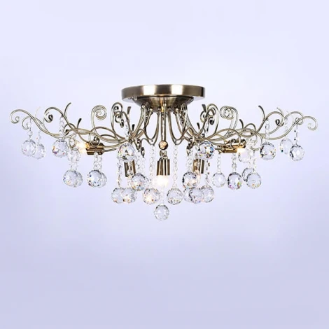Потолочная люстра Eurosvet Vita 10042/12 античная бронза (220V, хрусталь Strotskis)