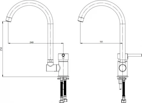Смеситель GPD Espina MPN70 для кухонной мойки