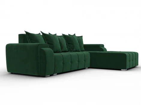 Диван угловой Лига-121 правый угол (ДСП,Брус,Велюр/Зеленый) Лига Диванов 137347