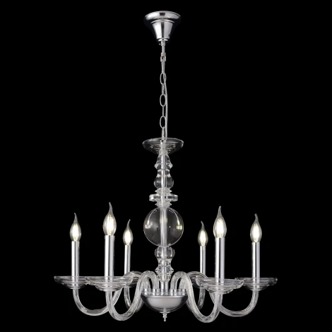 Подвесная люстра Crystal Lux ARABESQUE SP6 CHROME (220V, на цепи, подсвечник, свеча)
