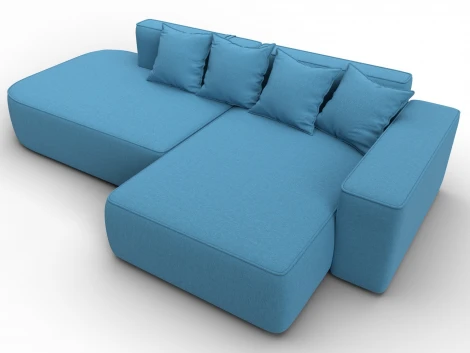 Диван угловой Лига-065 угол правый (ДСП/Пластик/Рогожка/Голубой) Лига Диванов 129800
