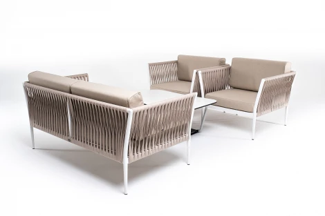 "Касабланка" лаунж-зона плетеная из роупа 4-местная, цвет серо-коричневый 4SIS арт.УТ-00007280