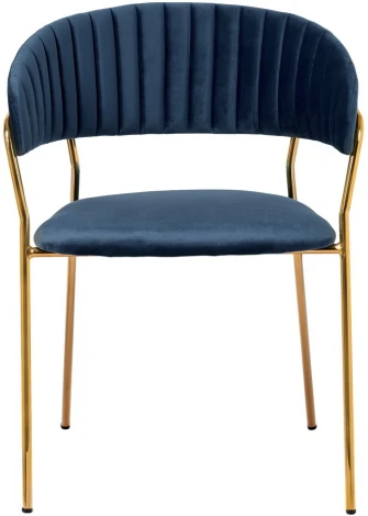 Комплект из 4-х стульев Turin синий с золотыми ножками Bradexhome арт.FR 0557K