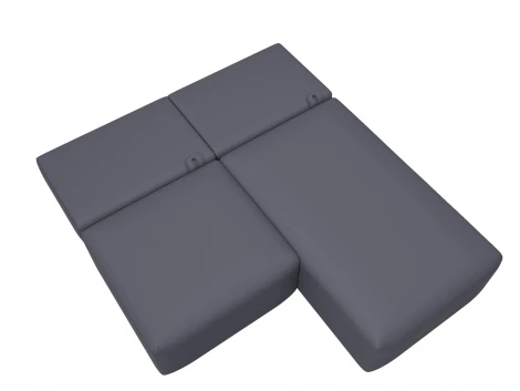 Диван угловой модульный Лига-060 НПБ угол универсальный (ЛДСП,Брус,Фанера/Пластик/Экокожа/Серый) Лига Диванов 130063