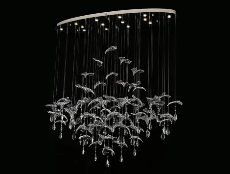 Потолочная люстра Newport 8200 8220/140 С oval chrome с подвесками