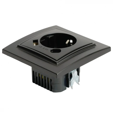 Розетка с заземлением и USB Type A+С (черный) Stekker Эрна 50078