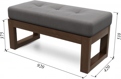 Банкетка Arsko Амбер орех серый велюр