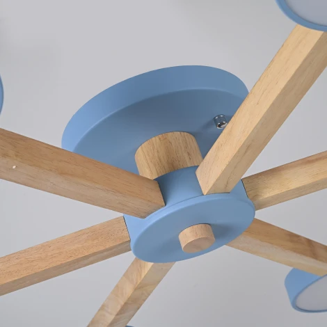 Потолочная люстра Wi-Fi на штанге Turna 6 Blue By ImperiumLoft Turna01 (LED, 220V, пульт управления, голосовое управление, умный дом - Алиса)