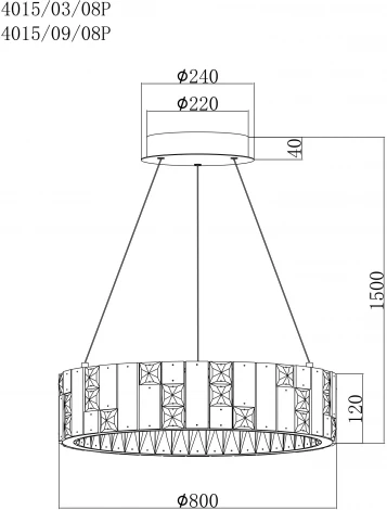Подвесной светильник светодиодный Stilfort Cerruti 4015/03/08P (регулировка яркости, 220V, пульт управления, на тросе, круглые)