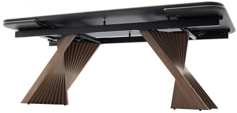 Стол МАНХЭТТЕН 200 цвет СВЕТЛЫЙ БЕЖ ( DRAC COLD XLIM), керамика / Орех Карни натуральный M-City 64767