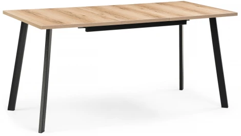 Стол раскладной Woodville Колон Лофт 120 25 мм черный матовый / дуб делано светлый 489607