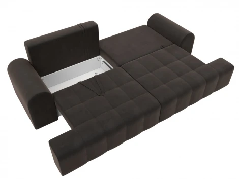 Диван прямой Лига-080 (ДСП/Пластик/Велюр/Коричневый) Лига Диванов 131118