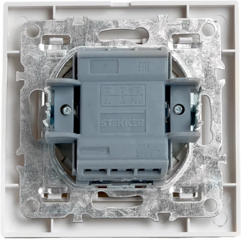 Переключатель одноклавишный перекрестный (белый) Stekker Эрна 39925