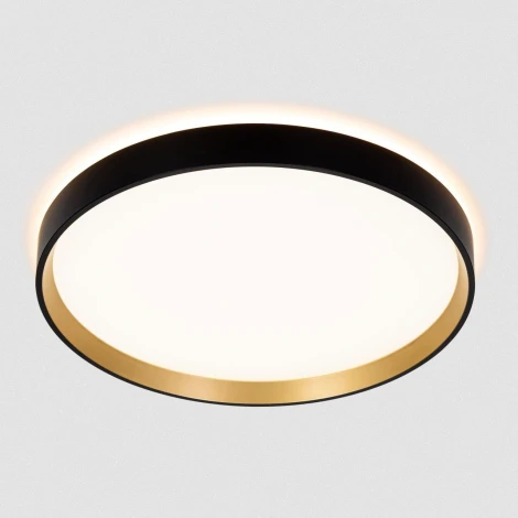 Настенно-потолочный светодиодный светильник IP40 Citilux Etalon CL750321R Черный+Золото с пультом и RGB подсветкой