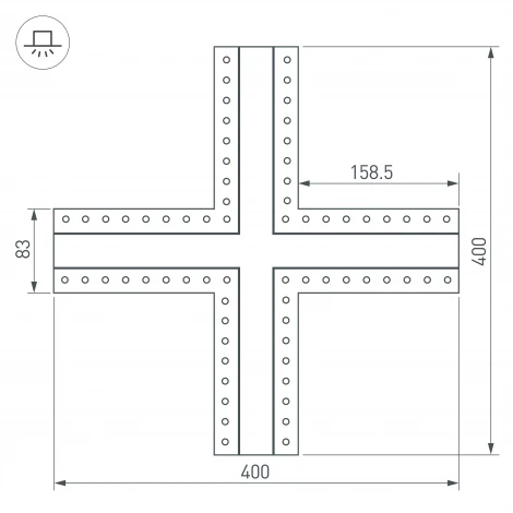 Крестовина SL-LINIA32-FANTOM (Металл) 030099 Arlight
