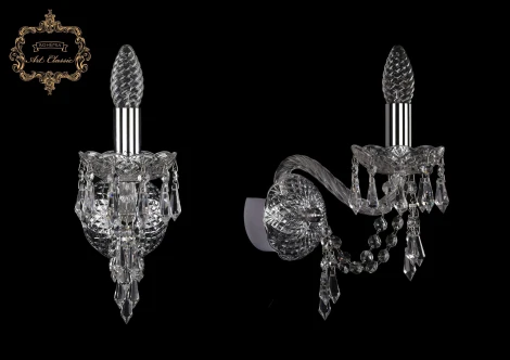 Бра Art Classic 10.23 10.23.1.165.Cr.Dr (220V, хрусталь, подвески, подсвечник, свеча)