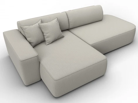 Диван угловой Лига-065 БП угол левый (ДСП,Рогожка/Бежевый) Лига Диванов 134783L