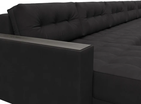 Диван П-образный с декором Лига-049 НПБ Мегалонг Лига Диванов (Замша) арт.128546