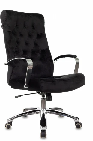 Кресло руководителя Бюрократ T-9928SL Fabric черный Italia Black крестов. металл хром