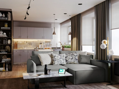 Диван угловой серый D1 Портленд AAA4151007 Premier 25