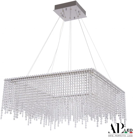Подвесная люстра светодиодная APL LED Sicilia SH04.71.B.Ni.4000 (220V, хрусталь, на тросе)