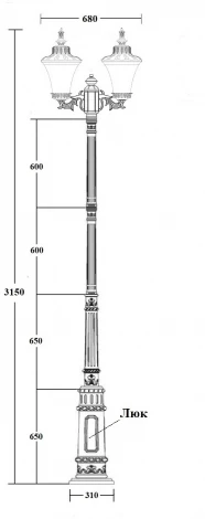 Наземный фонарь IP44 Oasis Light ELBA 86410A/15 E7 Bl (220V, фонарь)