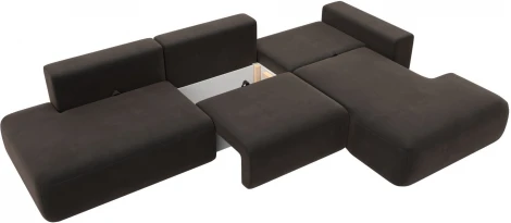 Диван угловой Лига-036 НПБ Модерн Лонг правый угол (Коричневый/Велюр) Лига Диванов арт.121428