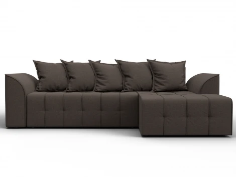 Диван угловой Лига-113 угол правый (ДСП,Рогожка/Коричневый) Лига Диванов 136703