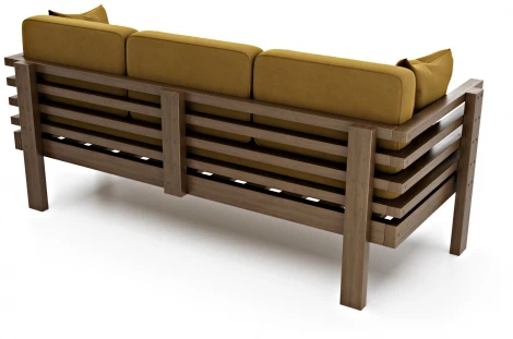 Диван Arsko Стоун орех горчичный велюр