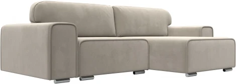 Диван угловой Лига-029 правый угол (Бежевый/Микровельвет) Лига Диванов арт.121917