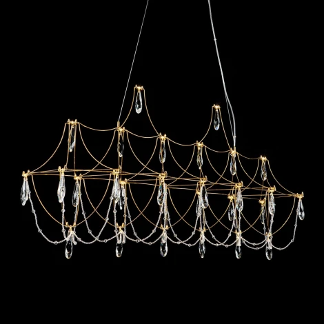 Подвесная люстра светодиодная хрустальная с пультом с регулировкой цветовой температуры Modelux ML.5603.1200P BS