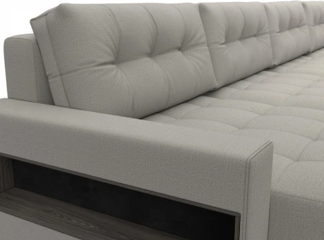 Диван п-образный с полками Лига-053 НПБ МегаЛонг Лига Диванов (Рогожка) арт.128999