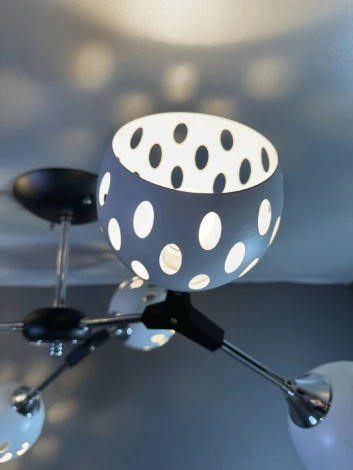 Потолочная люстра на штанге Wedo Light Berta WD3564/6C-BK-CR-WT