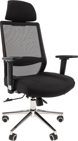Компьютерное кресло CHAIRMAN 555 LUX (Металл,Ткань,Сетка/Черный)