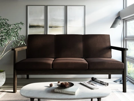 Диван Arsko прямой Лориан Б венге велюр коричневый