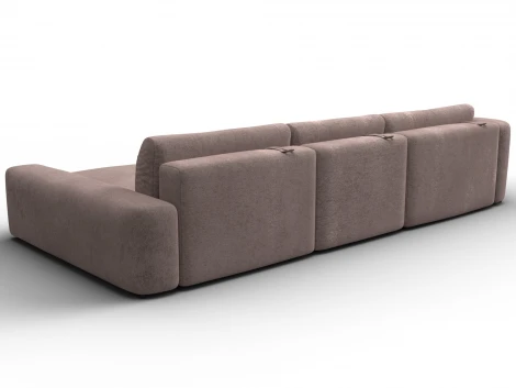 Диван угловой Лига-066 НПБ Лонг угол правый (ЛДСП,Фанера,Брус,Велюр/Бежевый) Лига Диванов 131226