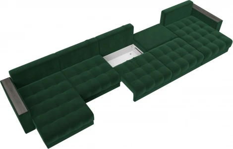 Диван П-образный с декором Лига-049 НПБ Мегалонг Лига Диванов (Велюр) арт.128525