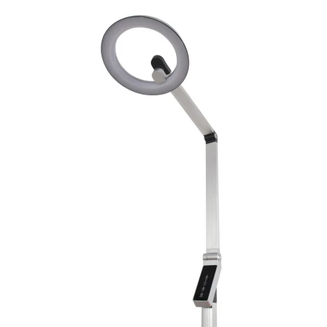 Торшер светодиодный с сенсорным выключателем Lumion Genri 8333/15FL серебро, металл/пластик LED 15W 3000/4000/6000K CCT/диммер/LCD 220V (регулировка яркости)