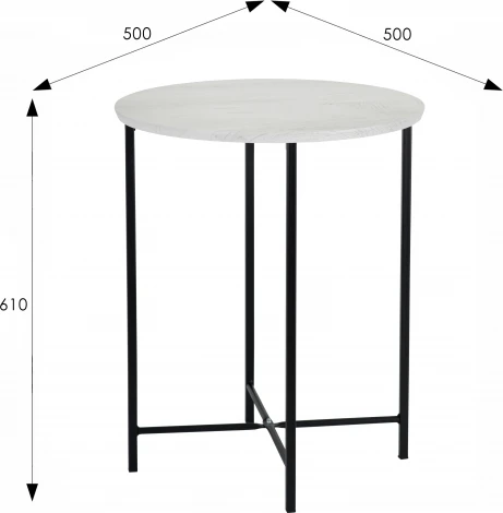 Стол журнальный BeautyStyle 16 дуб дымчатый/черный Mebelik арт.008492