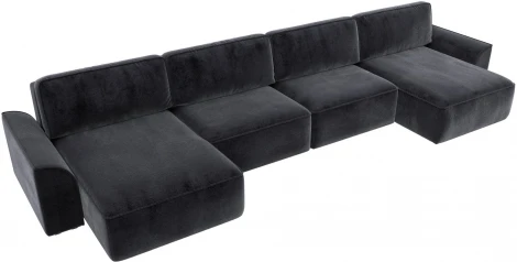 Диван п-образный Лига-048 НПБ лонг Лига Диванов (Велюр) арт.128358