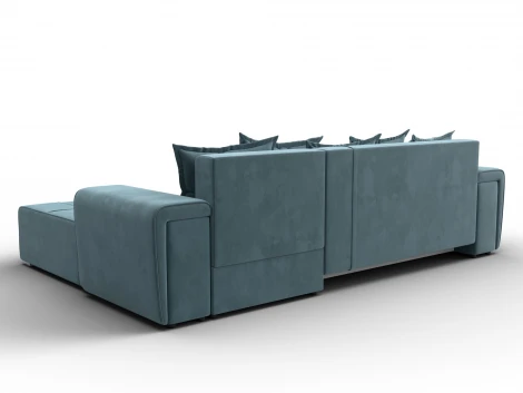 Диван угловой Лига-121 правый угол (ДСП,Брус,Велюр/Бирюзовый) Лига Диванов 137346