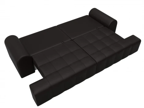 Диван прямой Лига-080 (ДСП/Пластик/Экокожа/Коричневый) Лига Диванов 131121