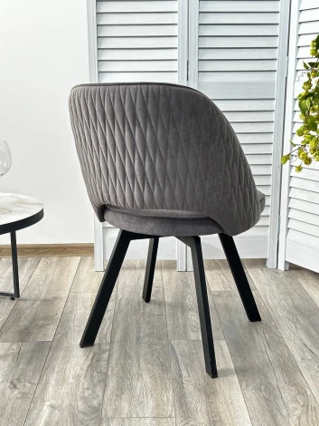 Стул DUNA 360 град. поворот. B28 Темно-серый, велюр / черный каркас, М-City