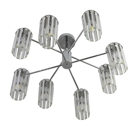 Потолочная люстра на штанге с хрустальными подвесками Lumion Favla 8348/8C хром/прозрачный, металл/хрусталь E14 8*40W 220V