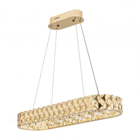 Подвесная люстра светодиодная хрустальная с пультом с регулировкой цветовой температуры Modelux ML.335.900.300 GD