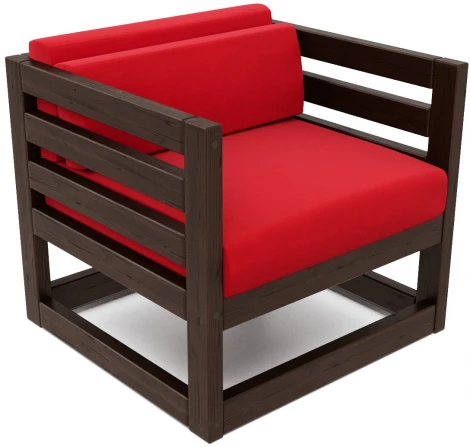 Кресло Arsko Магнус венге велюр красный